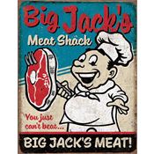 Tin Signs 2122 12 1/2" x 16 Inch Big Jacks Meats Sign