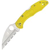 Spyderco 88SWCYL2 Salt 2 Serrated Lockback Knife Yellow Handles