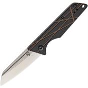 StatGear 113BRN Ledge Slip Joint Stonewash Folding Knife Black/Brown Handles