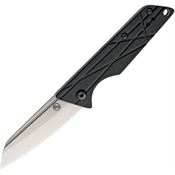 StatGear 113BLK Ledge Slip Joint Stonewash Folding Knife Black Handles