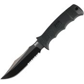 SOG E37TK SEAL Pup Elite Serrated Black Fixed Blade Knife Zytel Handles