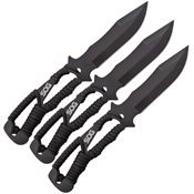 SOG F041TNCP Three Piece Throwing Set Black Fixed Blade Knife Black Handles