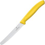 Swiss Army Knives 67836L118 Utility Round Serrated Satin Fixed Blade Knife Yellow Handles