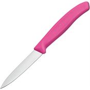 Swiss Army Knives 67606L115 Paring Spear Point Satin Fixed Blade Knife Pink Handles