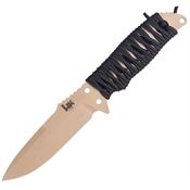 Heckler & Koch 55253 Fray Clip Dark Earth Fixed Blade Knife Black Handles