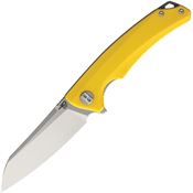 Bestech Knives G21C1 Texel Stonewashed Linerlock Knife Yellow Handles