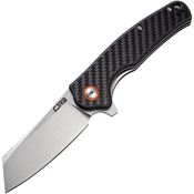 CJRB Knives 1904CF Crag Stonewashed Linerlock Knife Carbon Fiber Handles