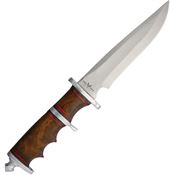 Combat Ready Knives 111 Sub Hilt Fighter Satin Fixed Blade Knife Brown Handles