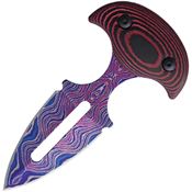 Komoran 029 Push Dagger Purple Fixed Blade Knife Black and Pink Handles