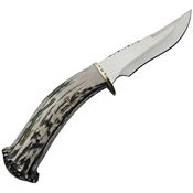 Rite Edge Knives DHB6 Hunter Mirror Fixed Blade Knife Deer Stag Handles