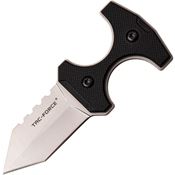 Tac Force Knives FIX013S Push Dagger Satin Fixed Blade Knife Black Handles