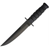 Ka-Bar 1266 Black Fixed Blade Knife Black Rubberized Synthetic Handles