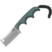 CRKT 2383 Minimalist Cleaver Neck Bead Blast Fixed Blade Knife Green/Black Handles