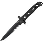 CRKT 13FX M16-FX Tanto Veff Serrated Black Fixed Blade Knife Black Handles