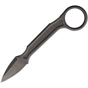 Bastinelli Creations 223 SPADE Plain Edge Fixed Blade Knife Stonewash Ring Handles