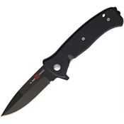 Al Mar K2204 Mini SERE 2020 Black Part Serrated Assist Open Linerlock Knife Black Handles