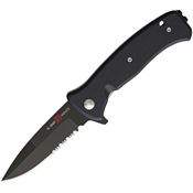 Al Mar K2205 Mini SERE 2020 Black Assist Open Linerlock Knife Black Handles