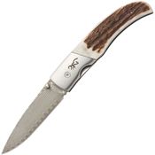 Browning 0370 Illusion Stag Linerlock Knife Stag Handles
