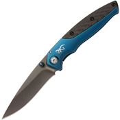 Browning 0354 Carbon Carry Framelock Knife Blue Handles