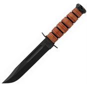 Ka-Bar 1320 Single Mark Carbon Fixed Blade Knife Stacked Leather Handles