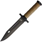 Combat Ready 370 Fixed Black Fixed Blade Knife Desert Tan Handles
