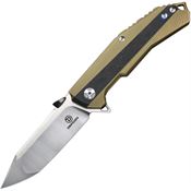 Defcon Blade Works 53442 Atlas Framelock Knife Gold Handles