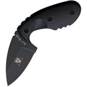 Ka-Bar 1493 TDI Investigator Black Fixed Blade Knife Black Handles