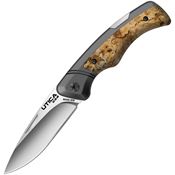 Utica 911404CP Crazed Bear IV Lockback Knife Black/Wood Handles