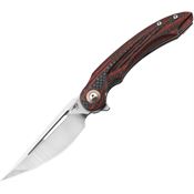 Bestech G25E Irida Linerlock Knife Carbon Fiber/Red/Black G10 Handles