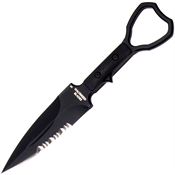 Halfbreed CCK01 Compact Clearance Serrated Black Fixed Blade Knife Black Handles