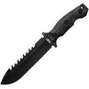 Halfbreed LSK01 Large Survival Black Fixed Blade Knife Black Handles
