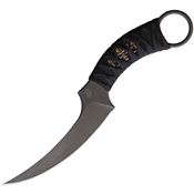 Bastinelli Creations 206M Mako Black Stonewashed Fixed Blade Knife Bronze Handles
