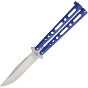 Benchmark 011 BM011 Balisong Satin Knife Blue Handles