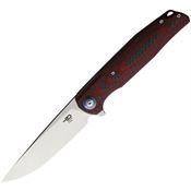 Bestech G19F Ascot Linerlock Knife Red G10/Carbon Fiber Handles