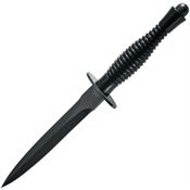 Fox 592 Fairbairn Sykes Fighting Black Fixed Blade Knife Black Handles