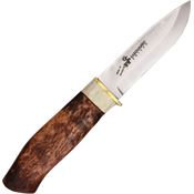 Karesuando Kniven 3509 Boar Exclusive Sandvik Fixed Blade Knife Oiled Curly Birch Handles