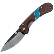 Condor Tool & 282834C Blue River Hunter Linerlock Knife Walnut/Turquoise Handles