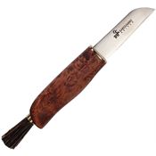 Karesuando Kniven 370120 Zwampe Mushroom Fixed Blade Knife Brown Handles