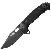 SOG 12210257 Seal XR Clip Point Black Knife Black Handles