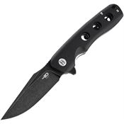 Bestech G33A2 Arctic Black Stonewash Linerlock Knife Black G10 Handles