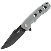 Bestech G33C2 Arctic Black Stonewash Linerlock Knife Gray G10 Handles