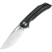 Bestech L01C Falko Linerlock Knife Green G10/Carbon Fiber Handles