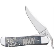 Case 17722 US Navy Russlock Knife Gray Smooth Bone Handles