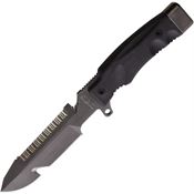 Fox OMG1 OMG Kaimano Combat Diver Black Fixed Blade Knife Black Handles
