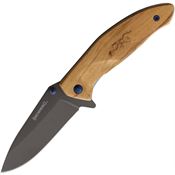 Browning 0376 Tactical Linerlock Knife Olive Wood Handles