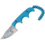 CRKT 2387O Minimalist Bowie Cthulhu Satin Fixed Blade Knife Blue Handles
