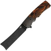 Bestech T2101D Spanish Tip Razor Framelock Knife Black/Orange Handles