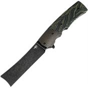Bestech T2101E Spanish Tip Razor Framelock Knife Black/Green Handles