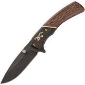 Browning 0390B Hunter Linerlock Knife Wood Handles