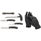 Browning 0422 BR0422 Primal Combo Fixed Blade Knives Black Handles